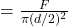 =\frac{F}{\pi(d/2)^2}