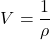 \[V=\frac{1}{\rho}\]