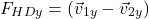 \[F_{HDy}=\rhoQ(\vec{v}_{1y}-\vec{v}_{2y})\]