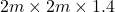 2m \times 2m \times 1.4