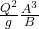 \frac{Q^2}{g} \frac{A^3}{B}