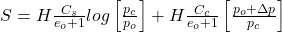 S=H\frac{C_s}{e_o+1}log\left[\frac{p_c}{p_o}\right]+ H\frac{C_c}{e_o+1} \left[\frac{p_o+\Delta p}{p_c}\right]