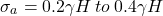 \[\sigma_a=0.2\gamma H \: to \: 0.4\gamma H \]