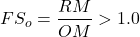 \[FS_o=\frac{RM}{OM}>1.0\]