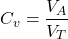 \[C_v=\frac{V_A}{V_T}\]