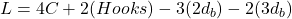 L = 4C +2(Hooks)-3(2d_b)-2(3d_b)