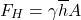 \[F_H=\gamma \overline{h} A\]